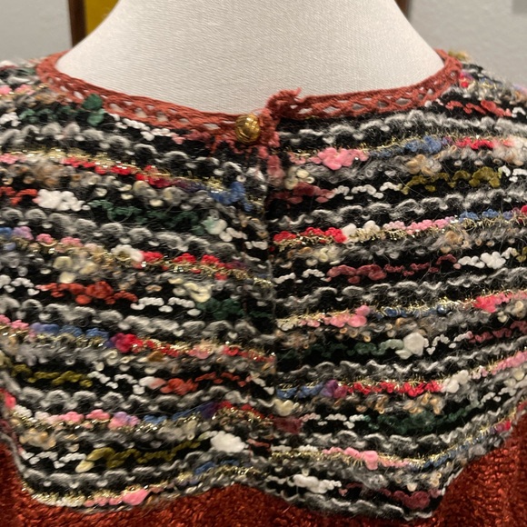 bluehaven | knit trapeze shirt | large | rust and multi-color - Picture 5 of 13